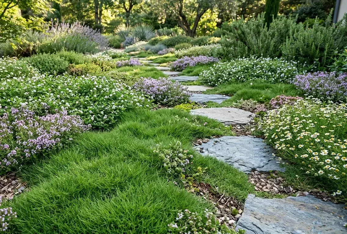 Alternative jardin sans gazon